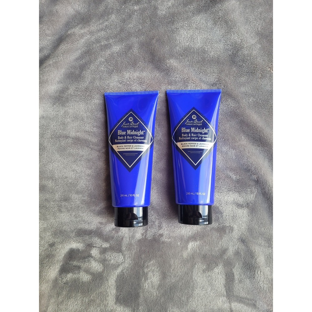 2 Jack Black Blue Midnight Body & Hair Cleanser Black Pepper & Lavender 10 oz Ea